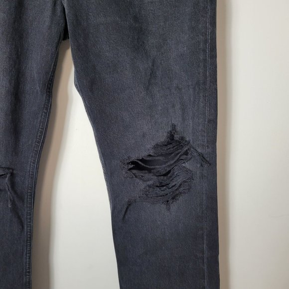 AGOLDE Size 27 Lana Mid-Rise Vintage Straight Button-Fly Black Jeans Full-Length - Picture 6 of 13